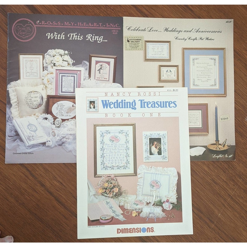 3 Wedding Themed Cross Stitch Booklets